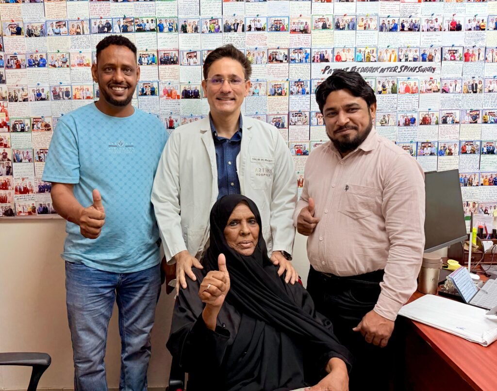 Patient Rawda sharing happy moment with Dr. SK Rajan & Nobel Medi Executive